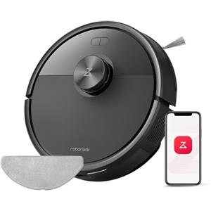 roborock Q7 M5 Set Robot Aspirapolvere Lavapavimenti con Mappatura, 10.000 Pa, Anti-groviglio, Quantità d'acqua Regolabile per il Lavaggio, Auto Boost sui Tappeti, Controllo APP, Nero