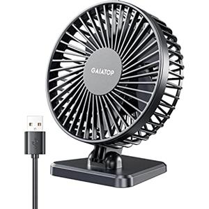 Gaiatop Ventilatore USB da scrivania, piccolo ma potente, portatile, silenzioso, 3 velocità, regolabile, mini ventilatore da tavolo per il raffreddamento di casa, ufficio, auto, estate, viaggi, regali