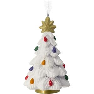 Hallmark Albero di Natale vintage bianco con luci ornamento di Natale