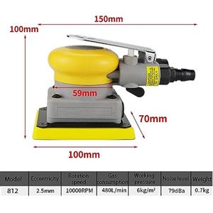 AIRYSSFU Lucidatrice a umido, Levigatrice orbitale pneumatica rettangolare Levigatrice pneumatica quadrata Levigatrice for smerigliatrice Utensile for levigatura Jitter Bug Sanders(70x100MM)