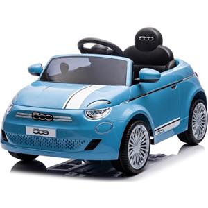 Mondial Toys Macchina Elettrica per Bambini 12V Fiat 500 Auto Giocattolo Full Optional con Telecomando Parentale Soft Start e Cintura di Sicurezza Blu