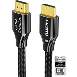 CableCreation Cavo HDMI 2.1 8 K 3 metri, HDMI 8 K Ultra HD ad alta velocità con 48 Gbps, 8 K 60 Hz, HDCP 2,2, 4:4, eARC, compatibile con PS5/PS4, Xbox One/X, QLED-V, Roku TV, ecc. 10 FT