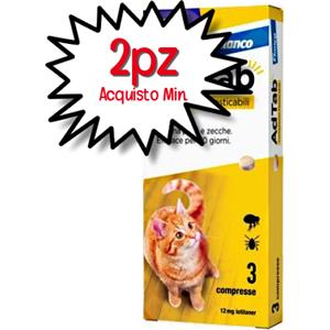 ELANCO ADTAB GATTO 12 MG - 3 COMPRESSE - VIOLA (PESO 0.5-2 KG) SCADENZA 01-2028 [PREZZO A CONFEZIONE - acquisto min. 2 confezioni]