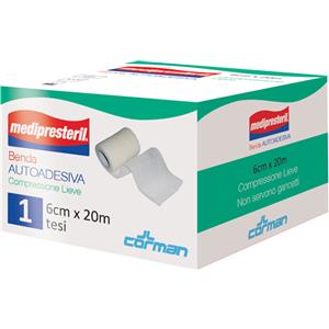 Corman Medipresteril Benda Autoadesiva 6cm x 2000cm - Supporto per Articolazioni per Sportivi