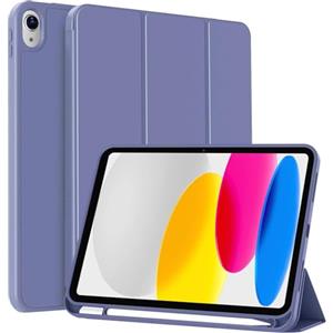 YeaQuelior Custodia Cover per iPad (A16) 11a/10a Generazione (11/10,9 Pollici, 2025/2022), Retro in TPU Flessibile con Portapenna & Staffe Adattatore, Auto Svegliati/Sonno, Viola Lavanda