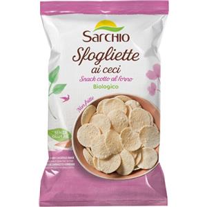 Sarchio Sfogliette ai Ceci 50 g - Snack biologico cotto al forno, senza glutine e non fritto