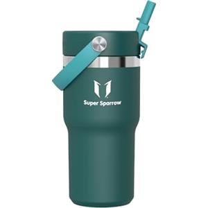 Super Sparrow Sparrow Borraccia Termica Bambini - 620ml - Twistpath Borracce con Tappo Flex con Cannuccia - Senza BPA & Perdite Bottiglia Acqua - Inox Borracce Termiche Per Portabevande