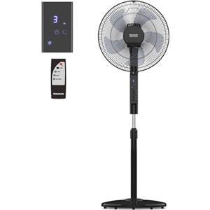 Taurus - Ventilatore a Piantana Boreal 16CR Silence 30W | 12 Velocità | Silenzioso | Modalità Normale/Brezza/Notte | 5 Pale | Oscillante | Altezza Regolabile | Telecomando | Nero