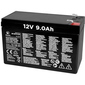 Atlantis batteria piombo 12v 9 ah ermetica (VRLA), adatta per UPS Gruppi di Continuità, Videosorveglianza, Sistemi di allarme, mobilità elettrica, giocattoli, attacco faston F2 6,3mm, A03-BAT12-9.0A