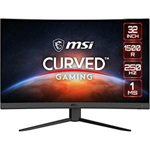 MSI G32C4X monitor gaming 32 (FHD), 250Hz / 1ms, pannello VA (1920 x 1080), AMD FreeSync Premium, HDR Ready, Curvatura 1500R, Anti-sfarfallio - Display Port 1.2a, HDMI™ 2.0