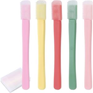 BOXOB 5pz Spazzola per Palpebre con Silicone Morbido, Spazzola Scrub del Margine Palpebrale Strumento Eyelid Brush per Palpebre Sensibili Rimuove Detriti Sporco Olio Occhi Secchi Alleviando