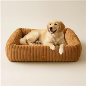 CareCooo Cuccia Cane Interno Taglia Grande XXL, Letto Rettangolare Sfoderabile e Lavabile, Cuscino Morbido per Cani, Divano per Cani Comodo e Antiscivolo, Marrone, XL(109x76x20cm)