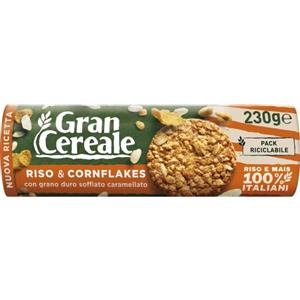 Gran Cereale Biscotti Gran Cereale Croccante con Riso, Ricchi di Fibra e Fosforo - 230 g