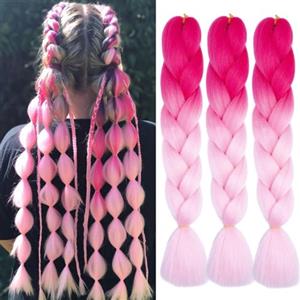 jooceebaby Rosa Chiaro Extension Per Treccine Africane 24" Syntetiche Treccia Capelli Extension Ombre Jumbo Treccia Di Scatola Crochet Twist Intrecciare