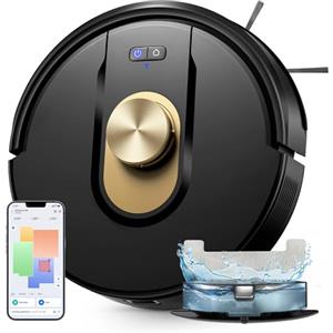 Vexilar Robot Aspirapolvere Lavapavimenti con Mappatura 7000Pa,150 minuti,Silenzioso Aspirapolvere Robot Lavapavimenti Potente LiDAR Laser per Pavimenti/Tappeti/Peli,Controllo Vocale/APP/Remoto
