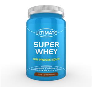 Ultimate Super Whey - Proteine Isolate del Siero del Latte Gusto Cacao 700g - Assorbimento Rapido e Senza Glutine