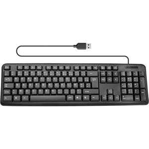 APM - Tastiera cablata USB, ergonomica, 105 tasti, tastierino numerico, Azerty, PC, nero