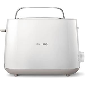 Philips Domestic Appliances Philips Tostapane - 2 Fette, 8 Impostazioni, Scongelamento e Scalda Brioche Integrato, Leva di Sollevamento, Auto Spegnimento, Bianco (HD2581/00)