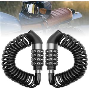 Ainiv 2pz Lucchetto Bici Casco a Combinazione 150cm, Lucchetti per Bicicletta Password a 4 Cifre, Portatile Lucchetti Cavo Antifurto, Antifurto Casco Moto Lucchetto, per Scooter Bici Moto Bagagli