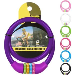 Ainiv Lucchetti Portatile per Bicicletta, Scooters e Cancelli - Antifurto con Blocco Catena Bici e Password a 4 Cifre - 65CM Viola