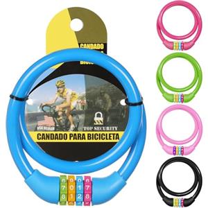 Ainiv Lucchetto per bicicletta con password a 4 cifre, 65 cm, portatile, antifurto, con combinazioni ripristinabili, per bici, moto, scooter, skateboard, cancello, recinzione (blu)