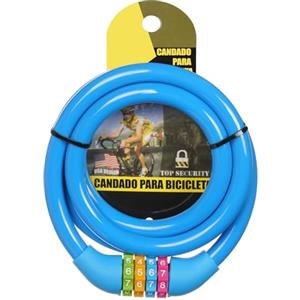 Ainiv Lucchetto portatile a 4 cifre per bicicletta, 120 cm, antifurto con combinazione ripristinabile, per bici, moto, scooter, skateboard, cancello, recinzione (blu)