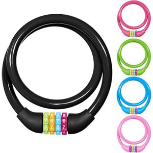 Ainiv Chiavetta antifurto per bici, moto, scooter, skateboard, cancello, recinzione a combinazione 4 cifre, 65 cm, ripristinabile