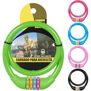 Ainiv Lucchetto per bicicletta con password a 4 cifre, 65 cm, portatile, antifurto, combinazione ripristinabile, per bici, moto, scooter, skateboard, cancello, recinzione (verde)