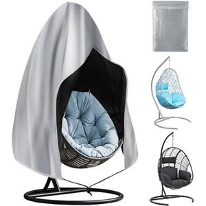 OFFCUP Fodera di Protezione per Sedia Sospesa, 210D Copertura 230x200cm, Impermeabile con Cerniera per Sedia Dondolo (Argento)