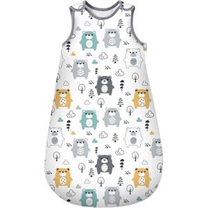 Mosebears Sacco nanna invernale per bambini, 2,5 Tog, 100% cotone, diverse dimensioni, dalla nascita fino a 18 mesi, adatto per tutto l'anno