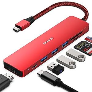 BENFEI Hub USB C 7in1, Adattatore multiporta USB-C HUB con HDMI(4K@60Hz Certificato)/100W Power Delivery/3*USB 3.0/Lettore Schede SD/TF (160MB/s) per iPhone 15 Pro/Max MacBook iPad Pro iMac S23 XPS17