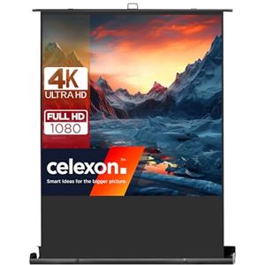 celexon Ultramobil Plus - Schermo professionale pull-up 85 | 160 x 160 cm 1:1 | Trasportabile 8 K Full HD schermo proiettore per spogliarsi e appoggiare rapidamente | Con maniglia + giunto a forbice