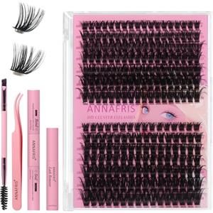 ANNAFRIS Ciglia Finte Ciuffetti Kit 80D+100D Ciglia Finte Naturali D Curl 8-18mm DIY Extension Ciglia Fai da te Cluster Lashes(80D+100D)