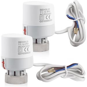 BORDEAG Attuatore Termico, 2 Pezzi AC 230 V Attuatore Termico Elettrico, Attuatore Termoelettrico per Collettori Riscaldamento Pavimento, Testa Della Valvola Attuatore Termico Elettrico per Termostatica