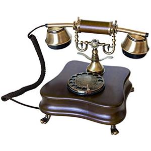 Opis Technology Opis 1921 Cable Legno Modelo B: Telefono Vintage Fisso Funzionante con Disco, Telefono Antico da Casa, Telefoni Classici Retrò