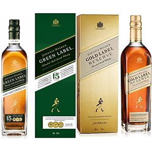 Johnnie Walker Green Label Blended Malt Scotch Blended Whisky - 700 ml + Johnnie Walker Gold Label Reserve con Astucciato, 70cl
