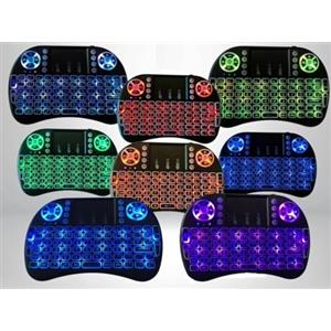 Generico Mini TASTIERA + Wireless 2.4 Ghz (layout Italiano) - Mini tastiera retroilluminata con mouse touchpad, smart TV, pc, console Gaming, universale, illuminata, Adattatore USB