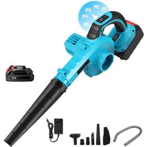 Eznaobo Soffiatore di foglie senza fili per batteria Makita 18 V, soffiatore di foglie 2 in 1 con batteria 7500mAh x2, controllo 5 velocità, aspiratore e soffiatore da giardino (7500mAh x1)