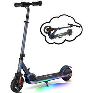Caroma Monopattino Elettrico Bambini 8-10-12 Anni, Motore 150W, Max 16 Km/h, Display LED, Monopattino Bambino, Scooter Elettrico, Regali per Bambini e Adolescenti(Blu)
