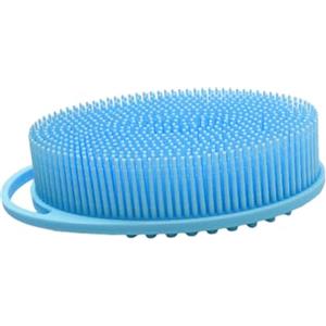 Generico Spazzola da bagno in silicone, spazzole per scrub corpo - Spazzola da doccia in silicone per bambini,Spazzole delicate con setole morbide, spazzola da bagno portatile per schiena, cosce, glutei