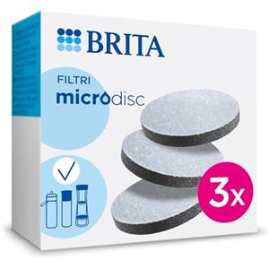 BRITA MicroDisc confezione da 3 - Dischi filtranti di ricambio per bottiglie e borracce filtranti BRITA: riducono PFAS, cloro, microparticelle e altre impurità