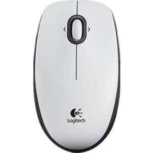 Logitech 910-003360 B100 Mouse destro e sinistro, ottico, 3 pulsanti, cablato, USB, 800 DPI, bianco