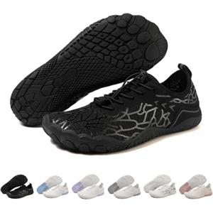 GemChve Scarpette da Scoglio Uomo & Scarpe da Scoglio Donna Suola Antiscivolo a 5 Dita Drenaggio Rapido Scarpe Barefoot Leggere per Escursionismo Crossfit BlackGrey 45 EU