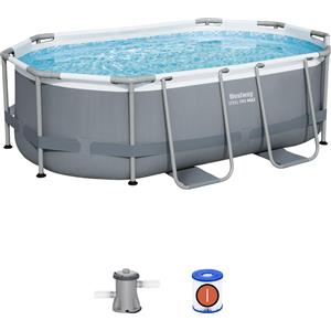 Bestway Piscina Ovale Steel Pro Max 305x200x84 cm con Pompa Filtro 16 W e Capacità 3668L