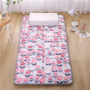 YOUGANG Materasso futon, materasso da pavimento pieghevole, arrotolabile, tatami, singolo, matrimoniale, king size, materasso futon giapponese, con retro antiscivolo (rosa, 90 x 200 cm)