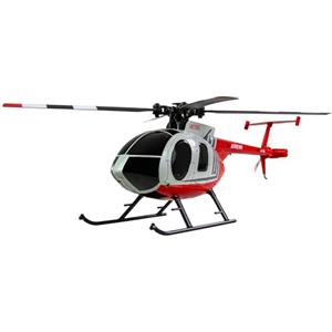 Amewi Hughes MD500 - Elicottero civile a 4 canali 6G RTF rosso/grigio chiaro RC telecomandato