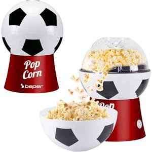 BEPER P101CUD053 Macchina per Popcorn ad Aria Calda, Design Pallone da Calcio, Senza Olio, Rapida e Compatta, Ciotola Inclusa, Ideale per Serate Cinema e Tifosi