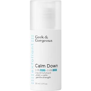 Geek & Gorgeous Calm Down - Peeling Viso Delicato con Acidi PHA e BHA, Esfolia Dolcemente, Lenisce, Idrata e Rinforza la Barriera Cutanea delle Pelli Sensibili, 30 ml