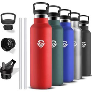 Grsta Borraccia Termica, Borraccia 1 litro, Senza BPA, Bottiglia Termica, Senza Perdite, Borracce Termiche, Mantiene Caldo per 12 Ore/Freddo 24 Ore, Borracce Termiche per Fitness, Campeggio, Trekking,