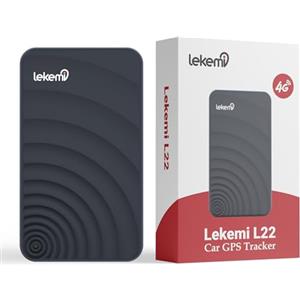 Lekemi L22 4G Localizzatore GPS Tracker per Auto, Moto, Camion e Altri Veicoli con Allarmi Multipli, App mobile, Magnete Potente e Batteria da 10,000mAh Color Nero